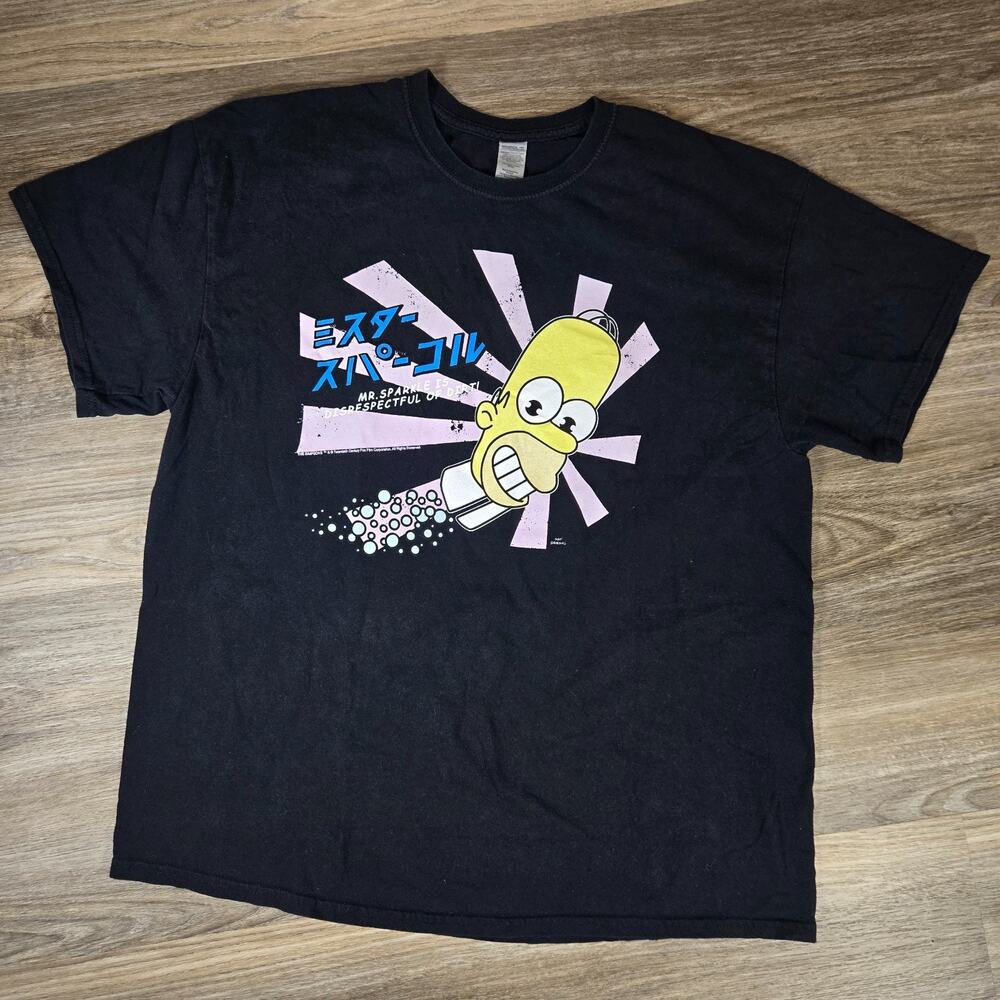 Mr Sparkle T Shirt Mens XL Homer Simpson Japanese Detergent Novelty Graphic Tee